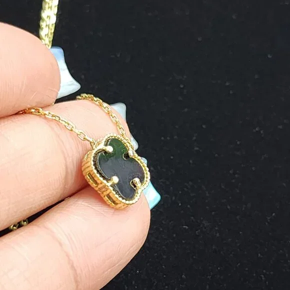 Luxury 925 Sterling Silver Black Clover Necklace – Timeless Lucky Charm - Picture 5 of 8